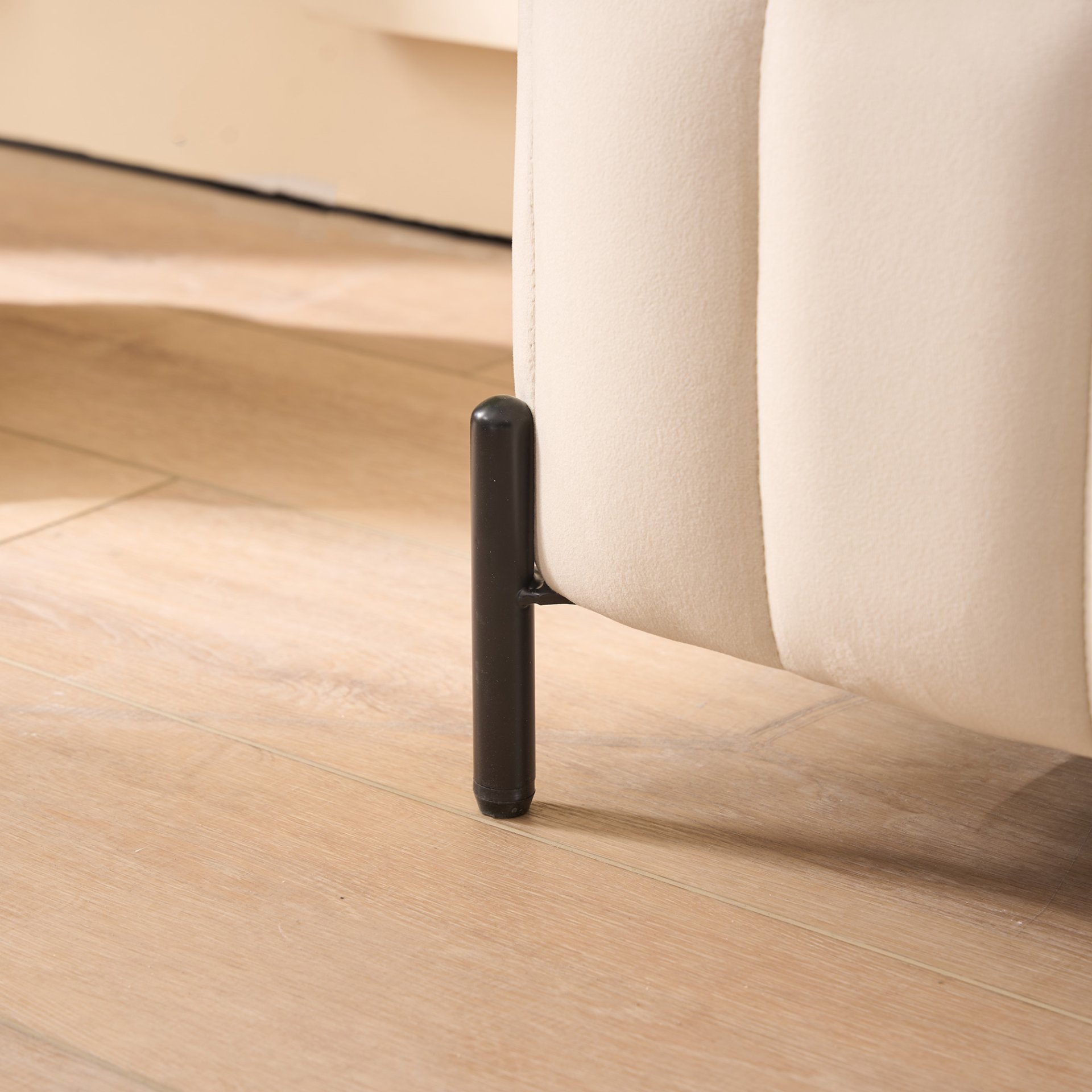 Wide Upholstered Velvet Storage Soft Bench Footstool Ottoman End Of Bed With Metal Legs, Foot Rest For Living Room, Entryway And Bedroom - Beige - Image 7