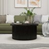 Coffee Table, Round Coffee Table, Modern Side Tables Accent End Table For Living Room, Apartment - Black - Image 6