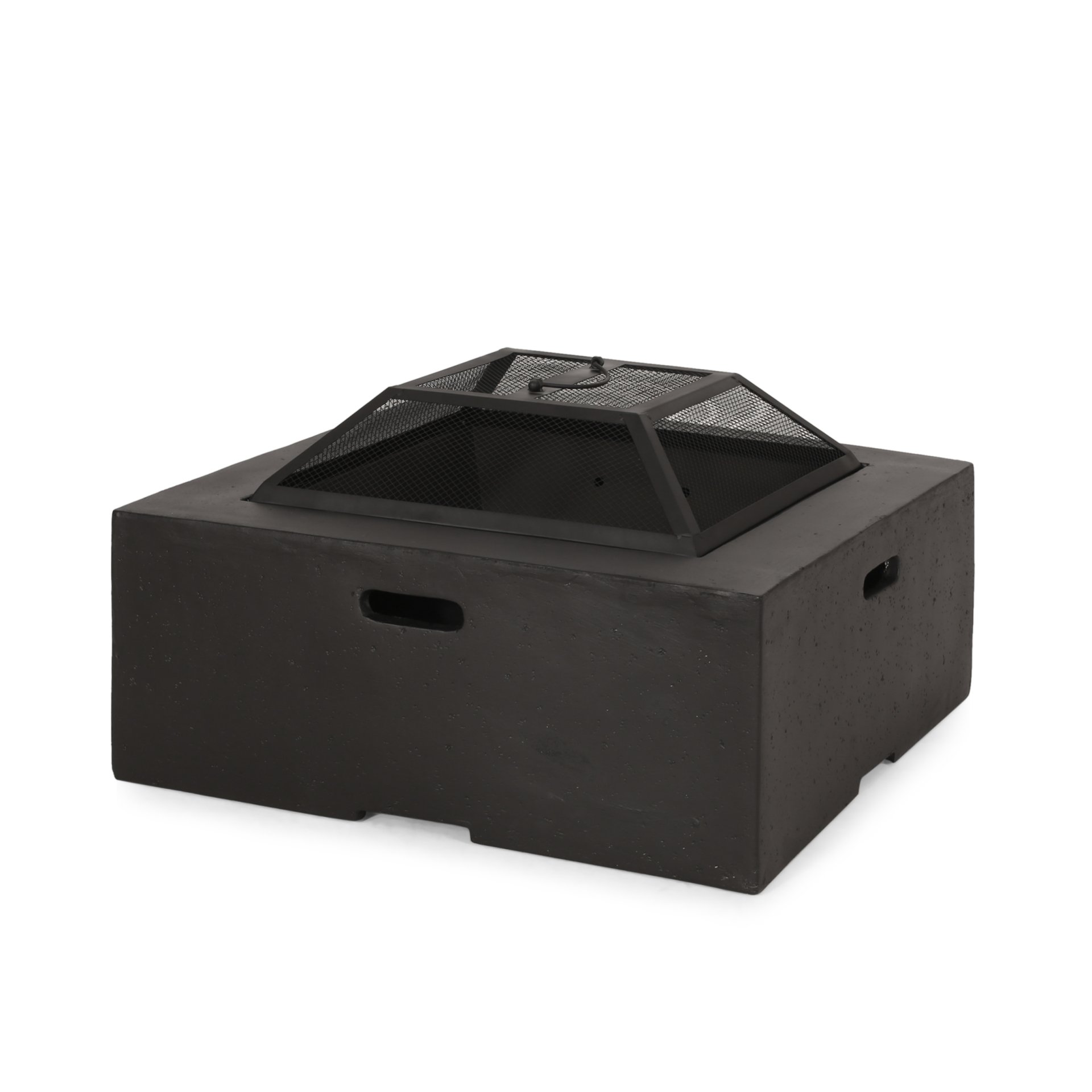 Outdoor Square Mgo Wood Burning Fire Pit - Dark Gray - Image 10