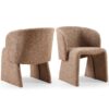 Modern Accent Chair Brown Single Sofa Chair, Upholstered Side Chair Teddy Comfy Chair For Dining Room / Bedroom / Living Room / Reception 1 Piece - Brown - Image 14