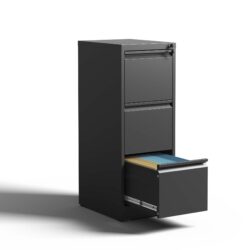 Steelcraft 3 Drawer Metal Vertical File Cabinet With Lock, Steel - Brushed Nickel