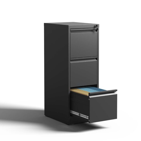 Steelcraft 3 Drawer Metal Vertical File Cabinet With Lock, Steel - Brushed Nickel