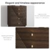Modern 4 Drawer Dresser Chest For Living Room, Bedroom, Corridor Wooden Storage Cabinet - Walnut - Image 8