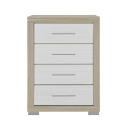 Elsa - 2 Toned Chest With Bar Handle And Spacious Drawers - Natural / White