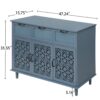 3 Door 3 Drawer Cabinet, American Furniture, Suitable For Bedroom, Living Room, Study - Blue - Image 3