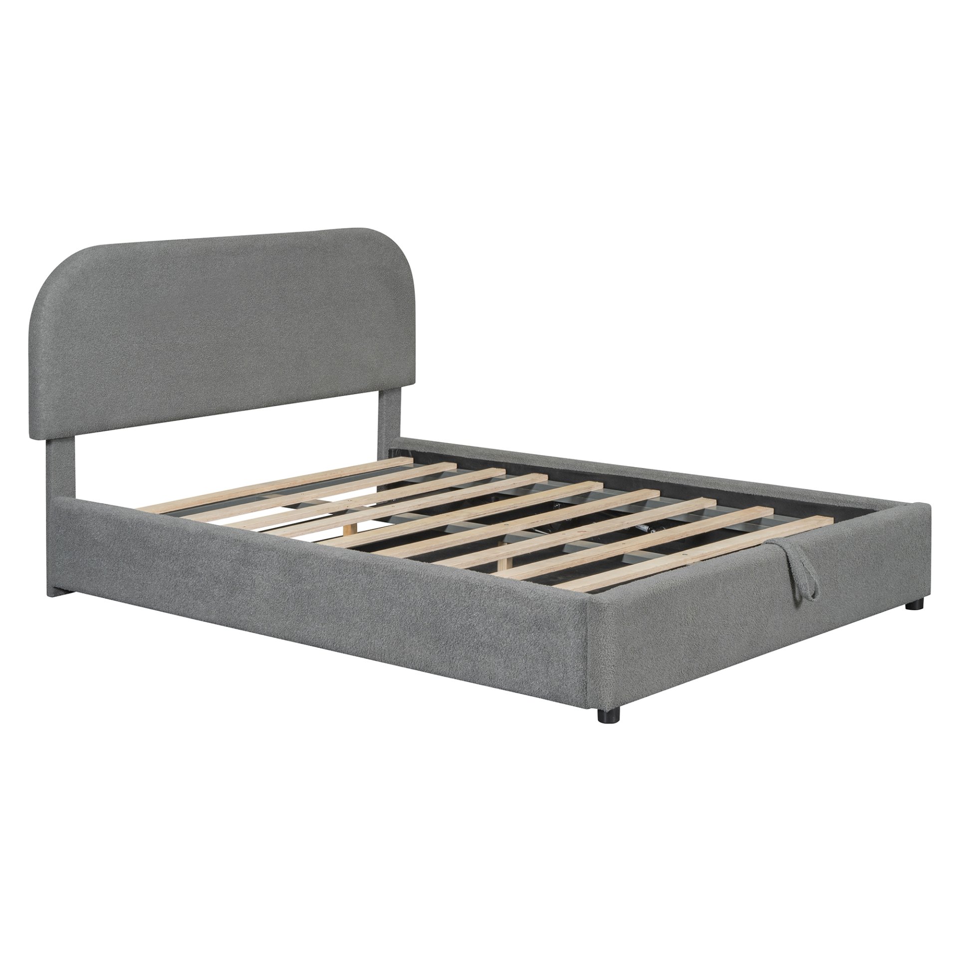Full Size Upholstered Platform Bed With Hydraulic Storage System - Gray - Image 15