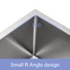 Premium 17" Undermount Sink 16 Gauge Stainless Steel Single Bowl - Black - Image 8