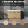 Original 48" Freestanding Bathroom Vanity With Resin Sink Soft Closing Doors And Drawers Plywood Construction - Oak - Image 7