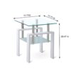 Modern Tempered Glass End Table With Storage, Living Room Side Table, 2 Layers - Clear - Image 3