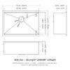 28" X 19" X 10" Single Bowl Undermount Workstation Kitchen Sink 16 Gauge - Brushed Nickel - Image 7