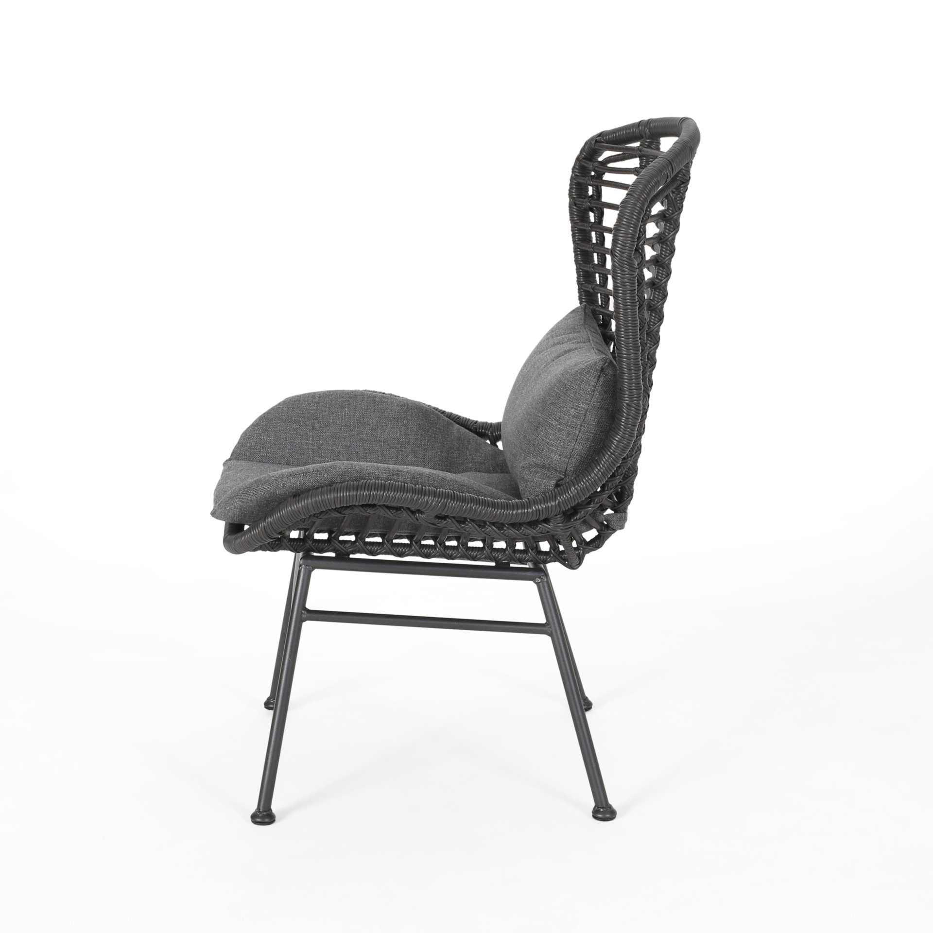 Calypso - Outdoor Chair With Water Resistance Cushion And Iron Frame - Gray - Image 8