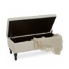 Button-Tufted Upholstered Ottoman With Hidden Storage - Linen - Image 4