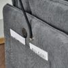 Comfy Corduroy Oversized Chaise Lounge Chair With Ottoman And Storage - Gray - Image 12