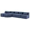Upholstered Sofa Free Combined Sofa Couch With 2 Chaise Lounge And 5 Back Pillows For Living Room - Blue - Image 19