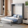 Full Size Murphy Wall Bed With Cushion - Gray - Image 12