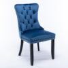 Nikki - Modern, High-End Tufted Solid Wood Contemporary Velvet Upholstered Dining Chair With Wood Legs Nailhead Trim (Set of 2) - Blue - Image 5