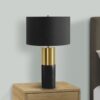 Lighting, Table Lamp, Concrete, Contemporary - Black / Gold - Image 4