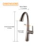 Kitchen Faucet With Pull Out Spray, Stainless Steel, 16" Height - Brushed Nickel - Image 3