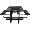 Square Outdoor Steel Picnic Table, With Umbrella Pole - Black - Image 2