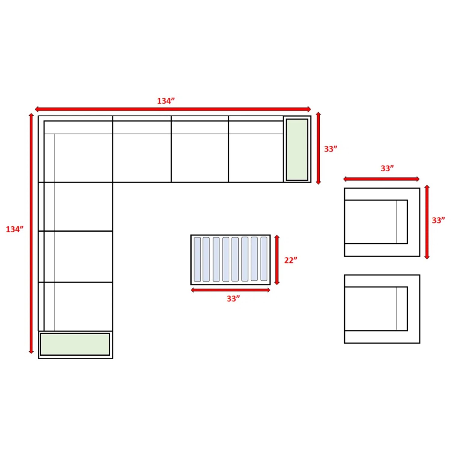 Outdoor 8 Person Wicker Seating Set With Cushions - Grey Mix - Image 5