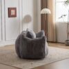 Giant Bean Bag Couch, Ultra Soft Fluffy Loveseat For Living Room Reading Chair With Pillows - Gray - Image 12
