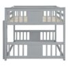 Full Over Full Classic Bunk Bed With Ladder - Gray - Image 6