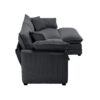 Corduroy 2 Seater Sofa With Ottoman L Shaped Sofa For Small Spaces Corduroy Modern Design - Gray - Image 9