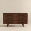 Logan - Mid-Century Modern Dresser With 6 Drawers - Brown - Image 3