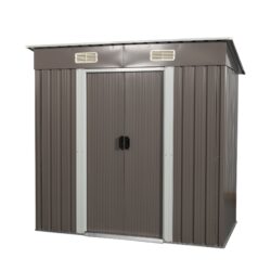 Outdoor Metal Storage Shed - Dark Gray