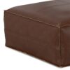 Brody - Large Square Coffee Table Pouf - Distressed Dark Brown - Image 6