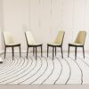 Modern Style Dining Chair (Set of 4) With Cushions Metal Legs - Beige / Black - Image 4