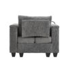 Convertible Chaise Lounge Sofa Chair Corduroy Sleeper With USB Ports, Cup Holders, Storage - Gray - Image 21