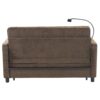 Loveseat Sofa Pull Out Sofa Bed Sleeper Sofa With A Reversible Backrest Cushion, Side Pockets, 2 USB Ports And A Phone Holder For Living Room - Brown - Image 23