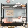 Full Long Over Queen Bunk Bed With 2 Drawers - Black - Image 12