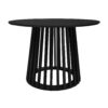 Modern Round Coffee Table With Grille Molding For Living Room, Bedroom, Or Balcony - Black - Image 5