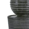 31.5" Tall Striped Column Fountain With LED Light Design For Outdoor Spaces - Gray - Image 8