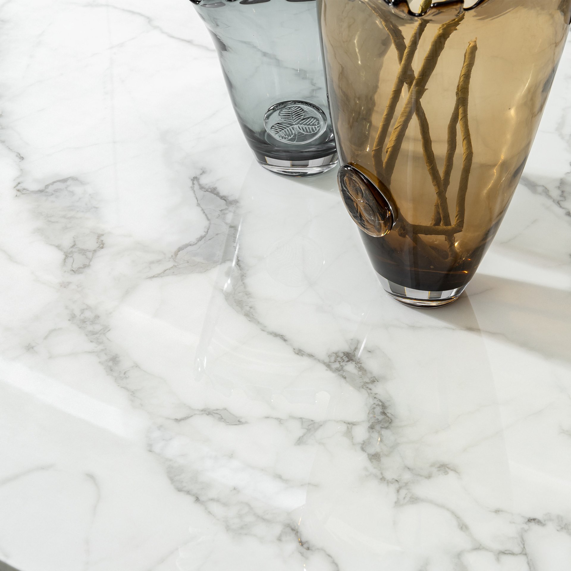 79.53 In. Elegant Marble Pattern Dining Table For 6 Or 8 Seats Polished Stainless Steel Base - Gold - Image 10