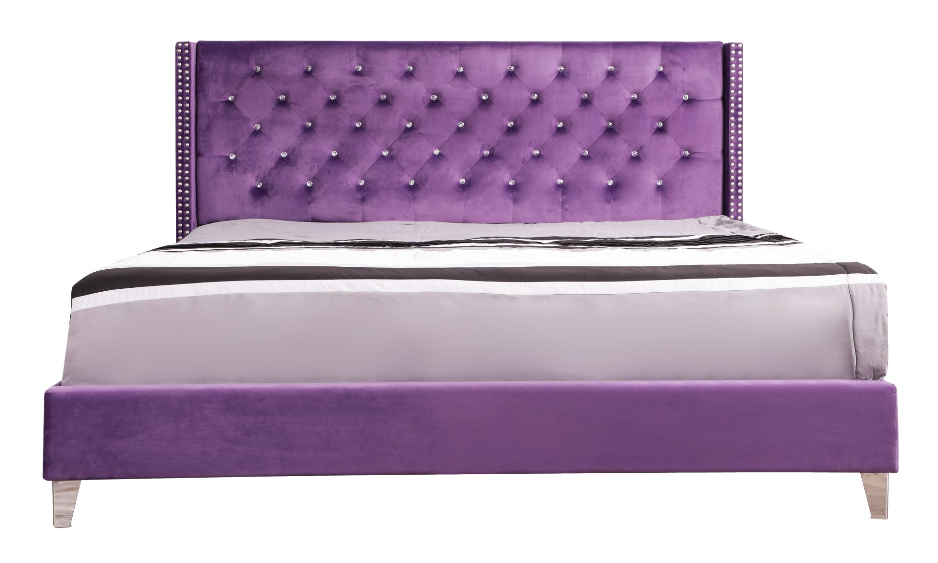King Bed Elegant Transitional - Purple - Image 2