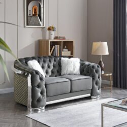 Flared Arm Loveseat - Gray