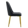 Modern Dining Chairs With Sleek Backrest And Metal Legs For Kitchen Bedroom And Office (Set of 4) - Black - Image 12