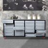 Garage Storage Cabinets With Workbench (20 Drawers) - Silver - Image 2
