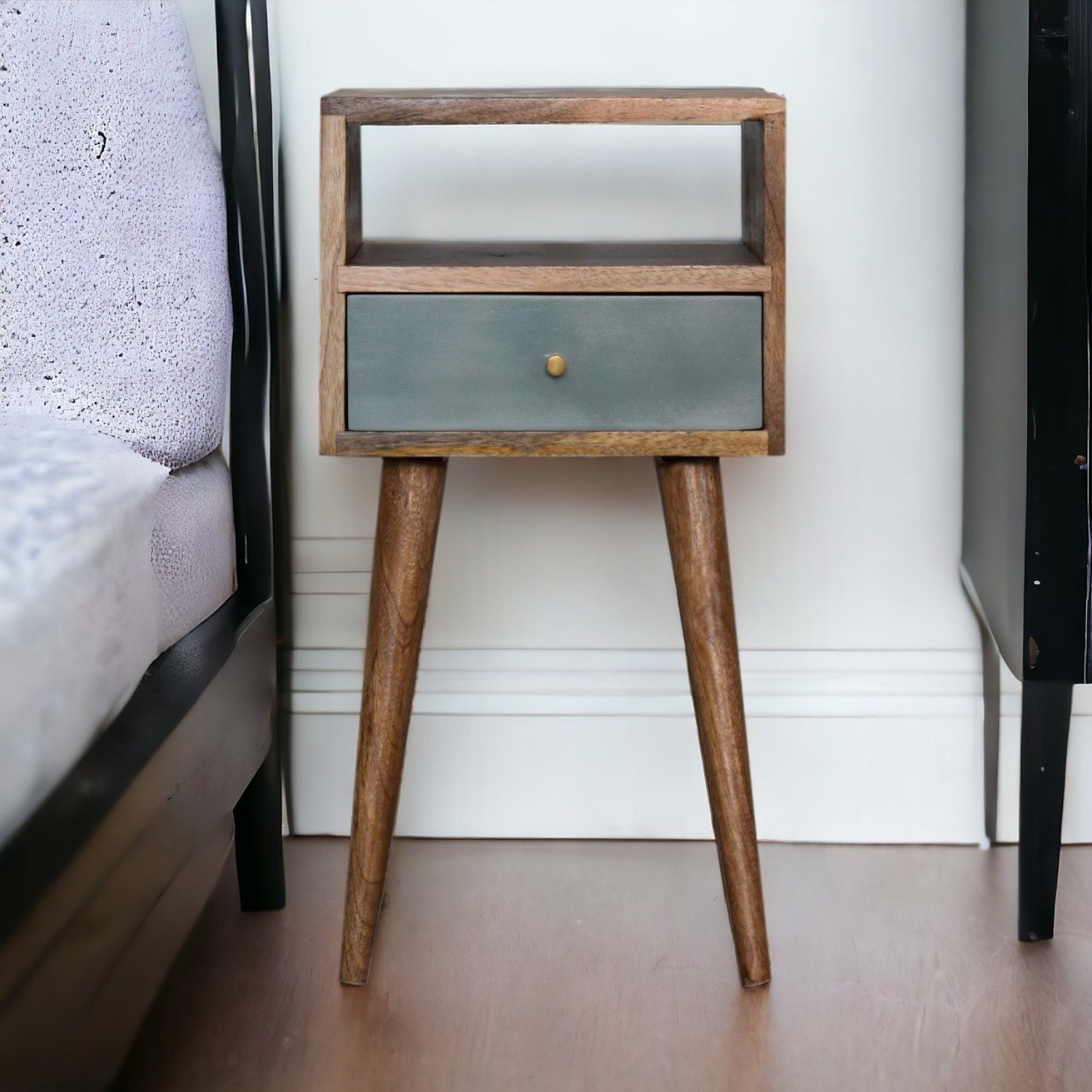 Mini Painted Bedside Table - Lake Green - Image 14