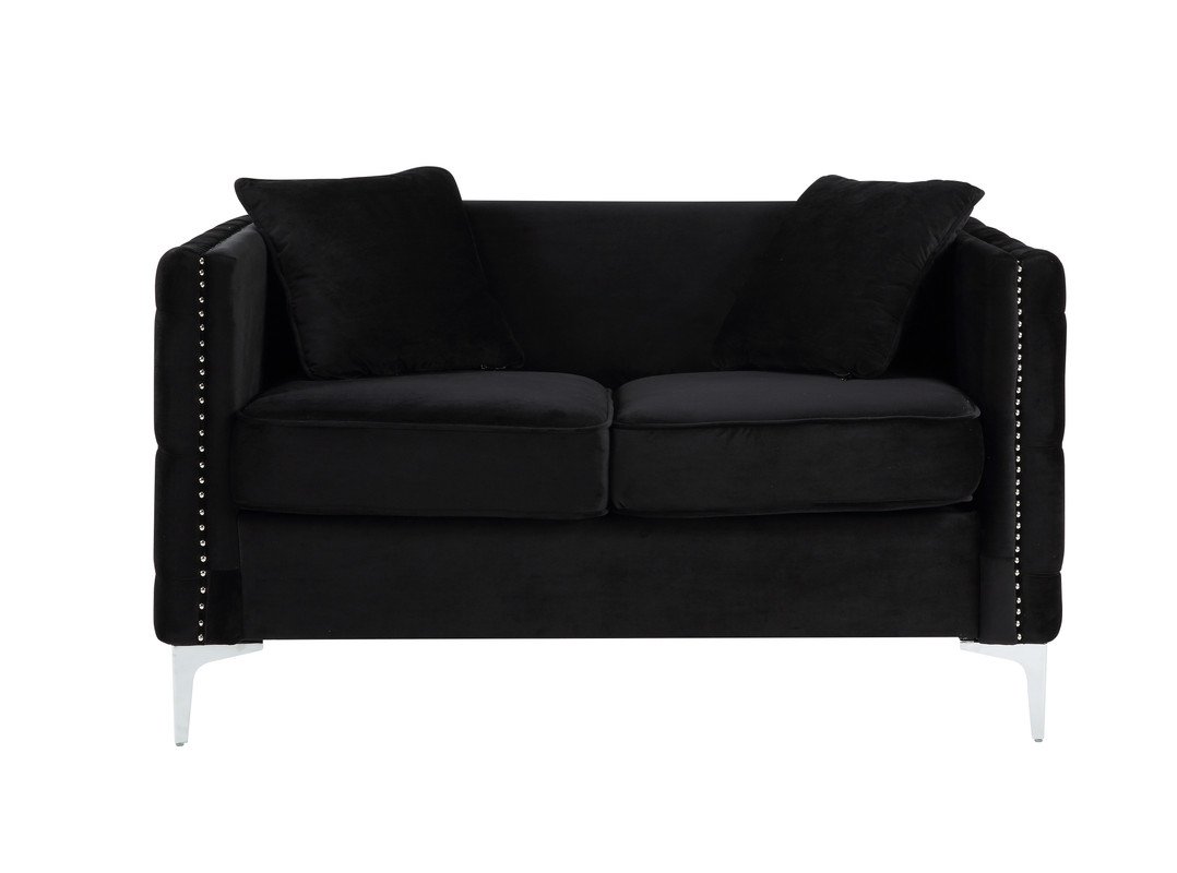Bayberry - Loveseat With 2 Pillows - Black - Image 2