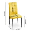 5 Piece Dining Set Including Velvet High Back Nordic Dining Chair & Creative Design Dining Table - Yellow - Image 10