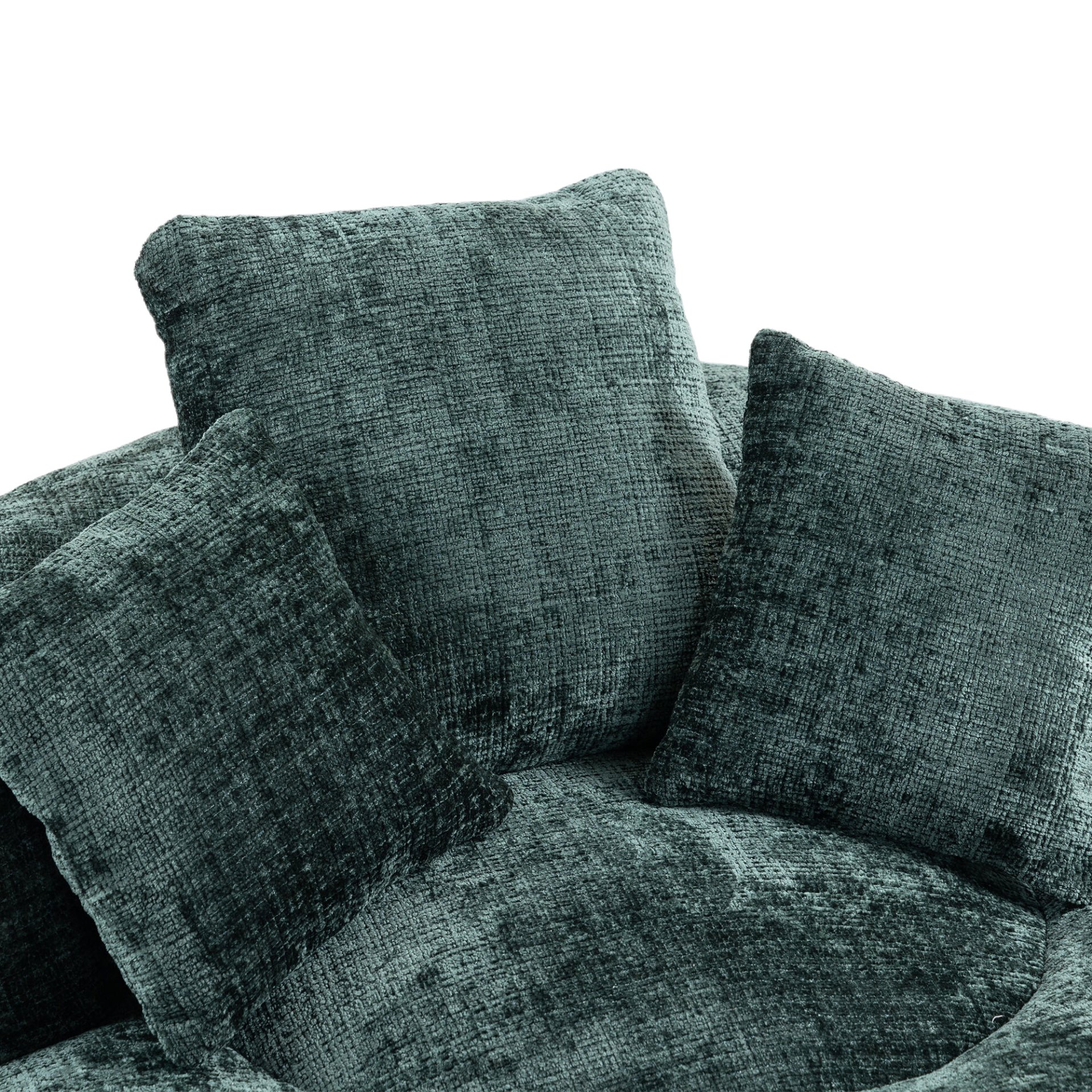 Chenille High Back Bean Bag Chair Couch With 3 Pillows, Indoor & Outdoor, Single Gaming Sofa For Bedroom - Emerald - Image 20