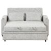 Pull Out Sofa Bed Modern Chenille Convertible Loveseat Sofa With Adjsutable Backrest, 2 Pillows, Cup Holders, USB Ports For Living Room, Apartment - White / Gray - Image 12