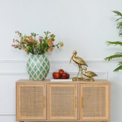 Wooden Accent TV Cabinet With 3 Doors - Brown