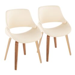 Fabrico - Mid-Century Modern Accent Dining Chair (Set of 2) - Zebra / Cream