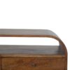 Curved Edge Media Unit With 2 Drawers - Chestnut - Image 6