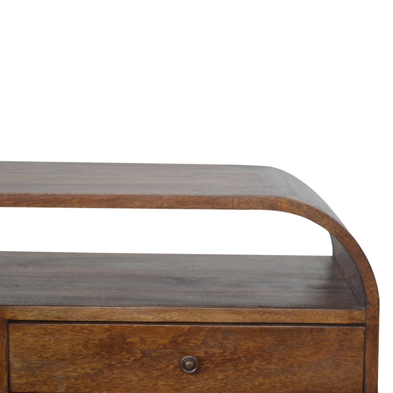 Curved Edge Media Unit With 2 Drawers - Chestnut - Image 6